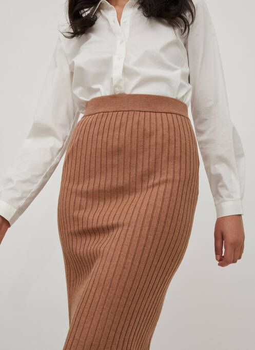 Jupe mi-longue beige VILA pour femme