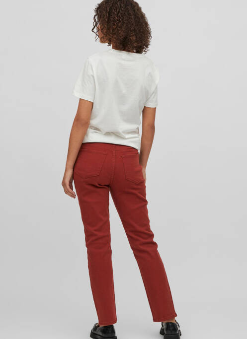 Jeans coupe droite rouge VILA pour femme