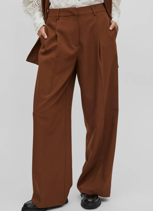 Pantalon large marron VILA ROUGE pour femme