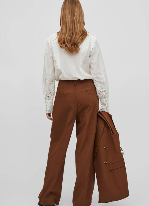 Pantalon large marron VILA ROUGE pour femme