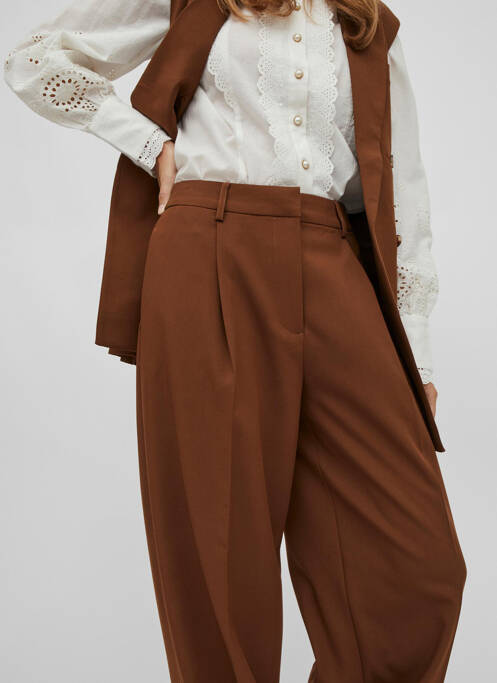 Pantalon large marron VILA ROUGE pour femme