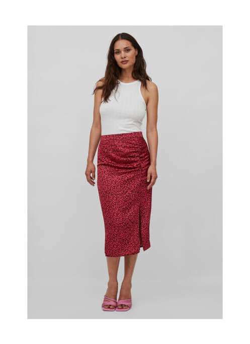 Jupe mi-longue rouge VILA pour femme
