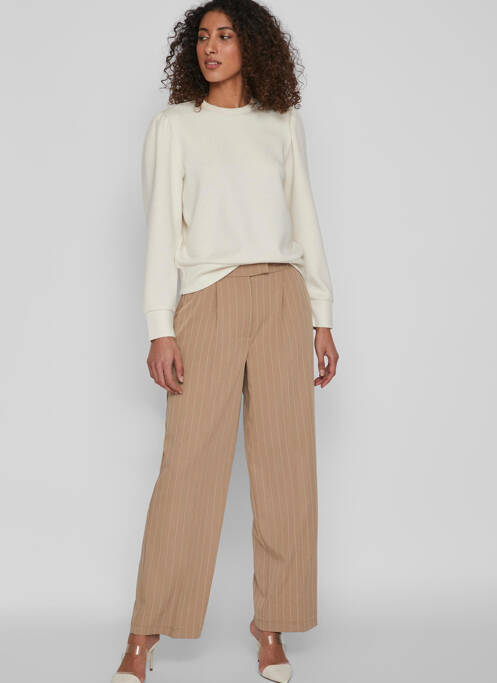 Pantalon flare beige VILA pour femme