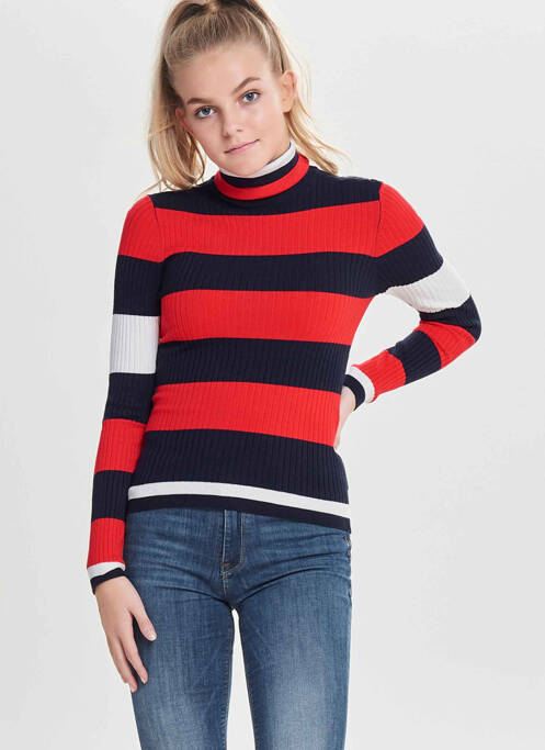 Pull col roulé bleu ONLY pour femme