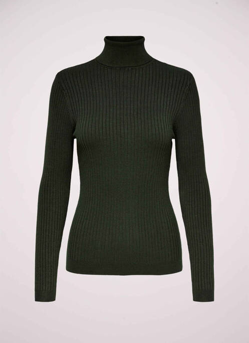 Pull col roulé vert ONLY pour femme