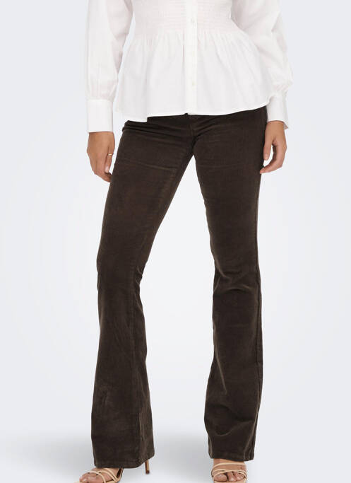 Pantalon droit marron ONLY pour femme