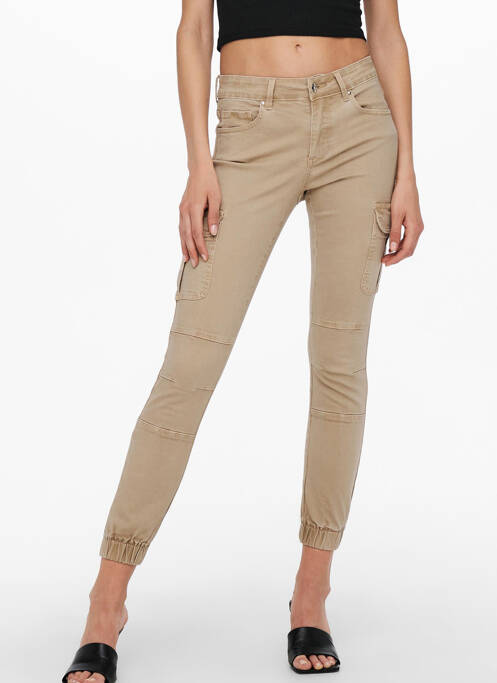 Pantalon cargo beige ONLY pour femme
