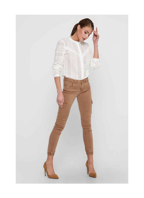 Pantalon slim marron ONLY pour femme