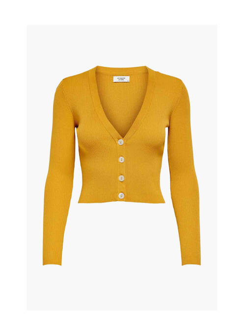 Gilet manches longues jaune JACQUELINE DE YONG pour femme
