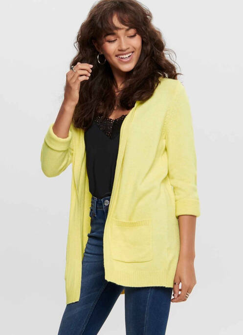 Gilet manches longues jaune ONLY pour femme