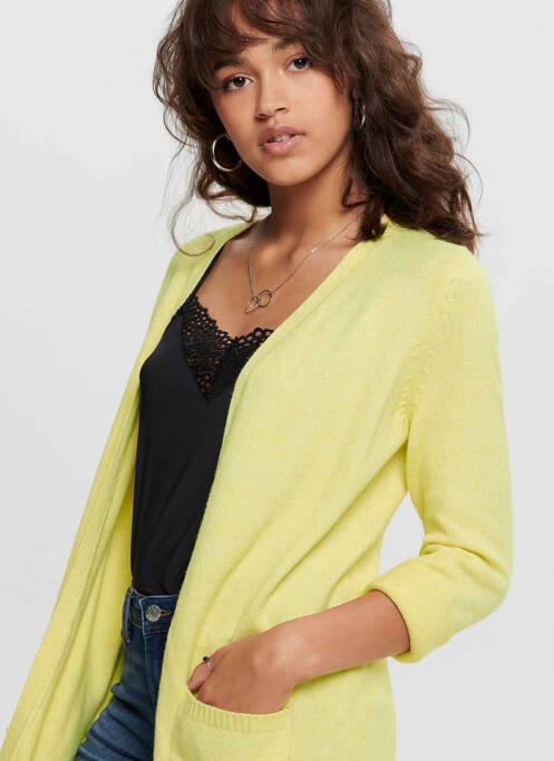 Gilet manches longues jaune ONLY pour femme