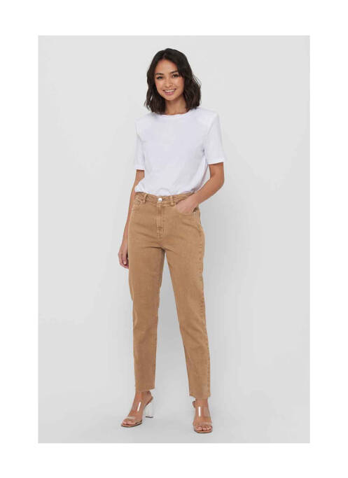 Jean coupe Mom marron ONLY pour femme
