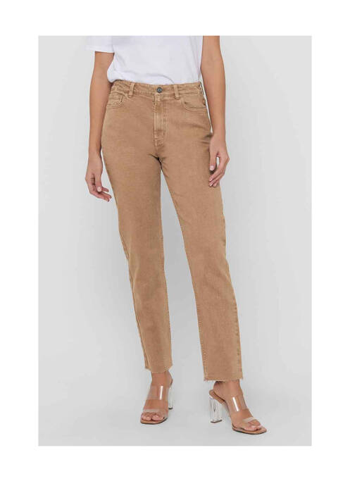 Jean coupe Mom marron ONLY pour femme