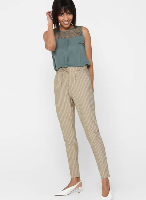 Pantalon chino beige ONLY pour femme