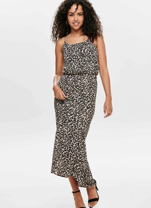 Robe longue marron ONLY pour femme