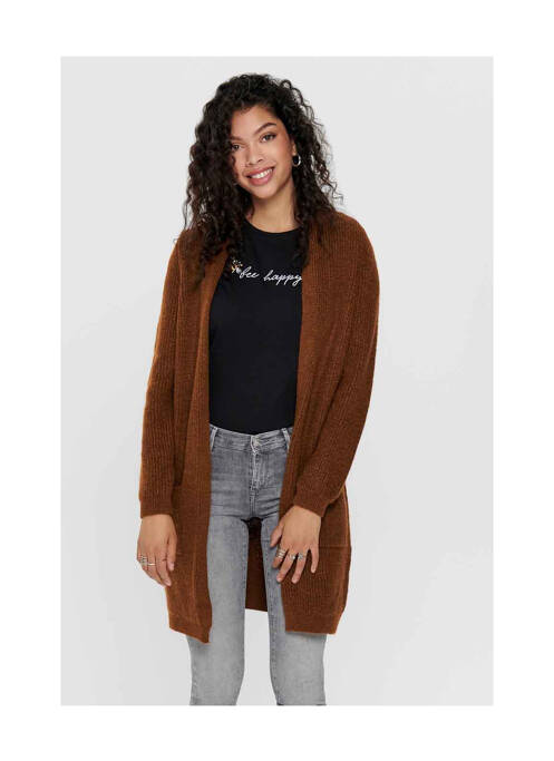 Gilet manches longues marron ONLY pour femme