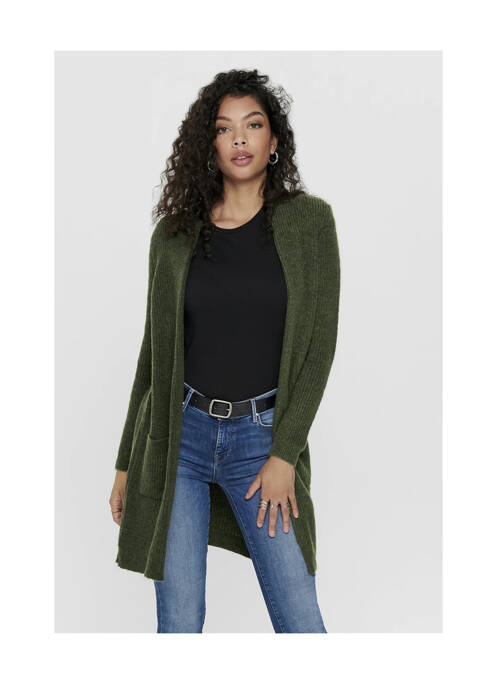Gilet manches longues vert ONLY pour femme