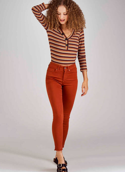 Jeans skinny marron ONLY pour femme