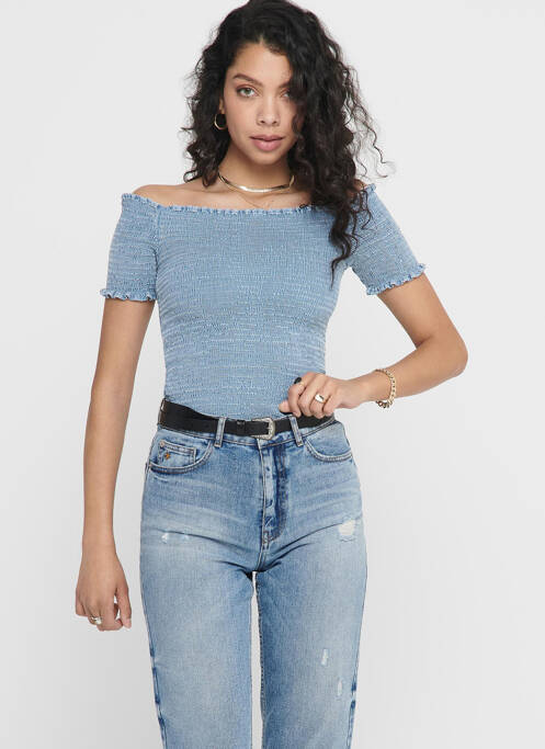 Top bleu ONLY pour femme