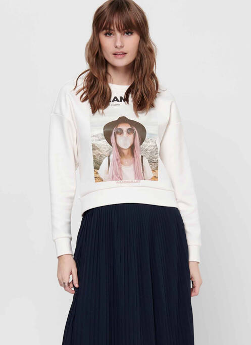 Sweat-shirt blanc ONLY pour femme