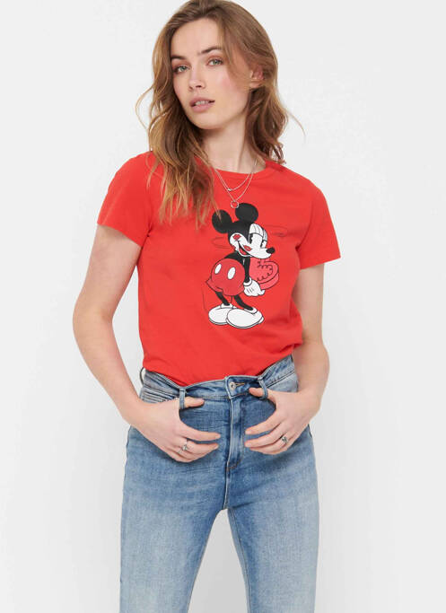 T-shirt rouge ONLY pour femme