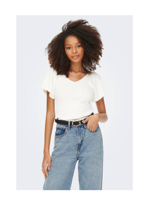 T-shirt beige ONLY pour femme