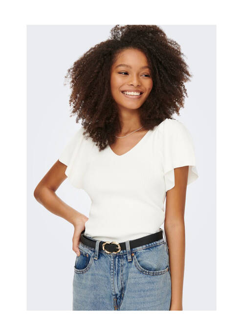 T-shirt beige ONLY pour femme