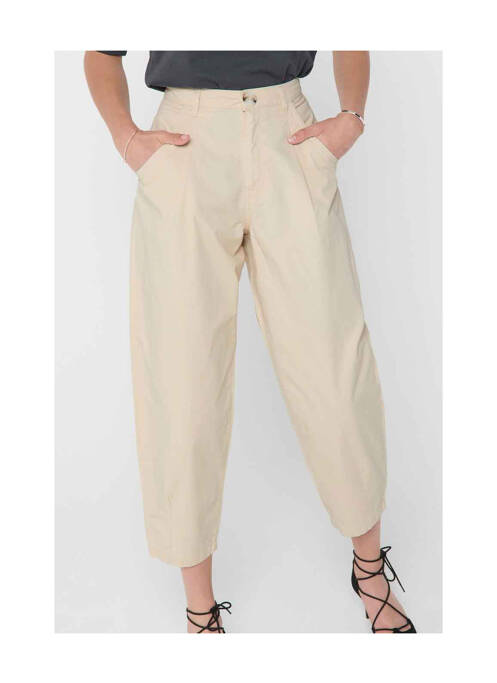 Pantalon 7/8 beige JACQUELINE DE YONG pour femme