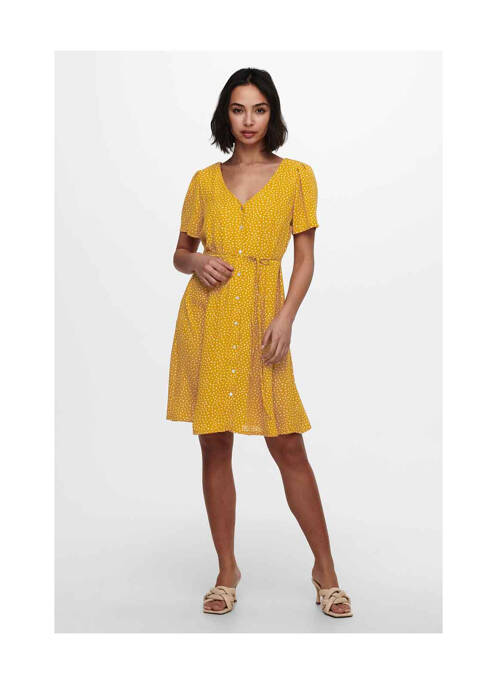 Robe courte jaune ONLY pour femme