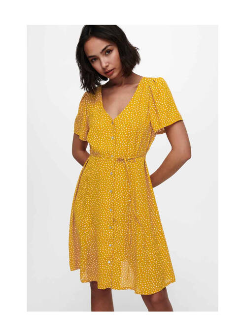 Robe courte jaune ONLY pour femme