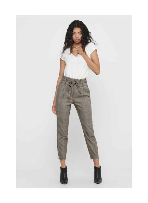 Pantalon slim beige ONLY pour femme