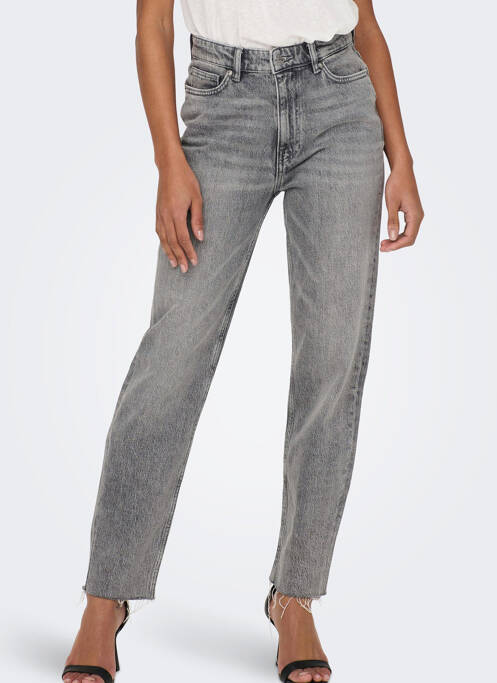 Jeans coupe droite gris ONLY pour femme