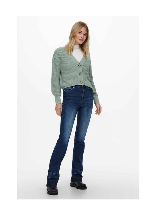 Gilet manches longues vert ONLY pour femme