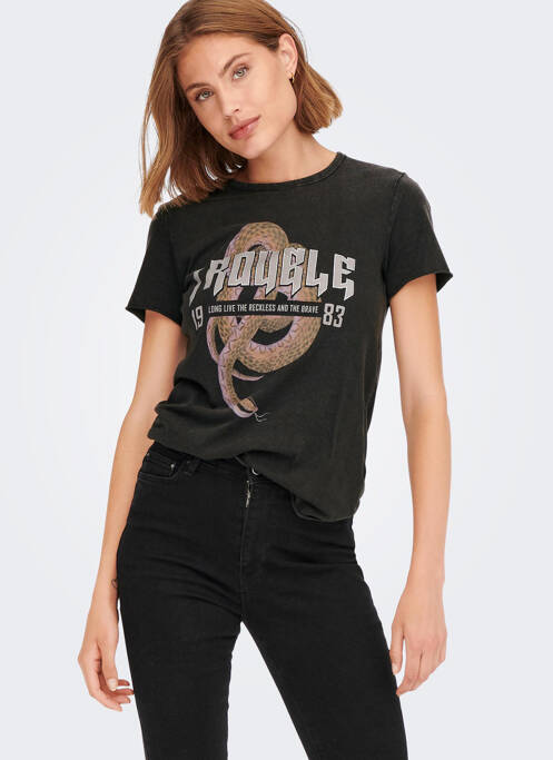 T-shirt noir ONLY pour femme