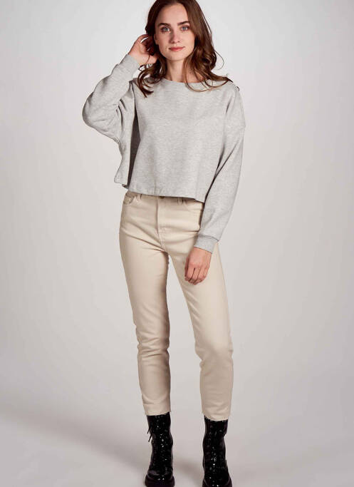 Sweat-shirt gris ONLY pour femme