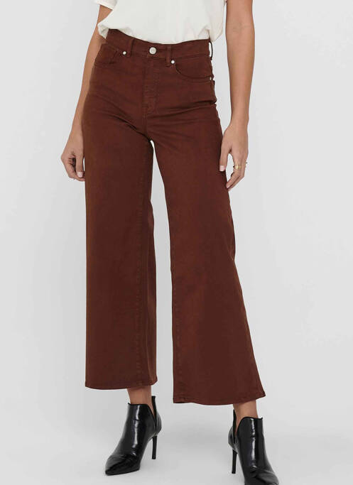 Pantalon 7/8 marron ONLY pour femme