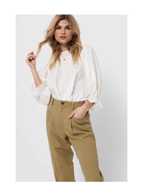 Pantalon droit marron ONLY pour femme