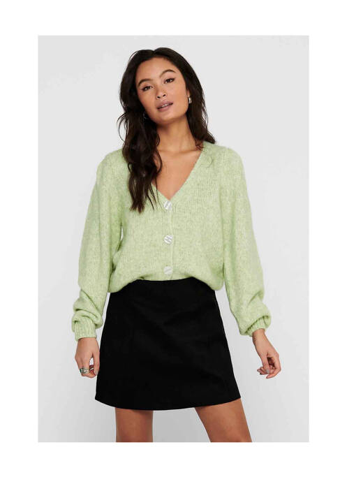 Gilet manches longues vert ONLY pour femme