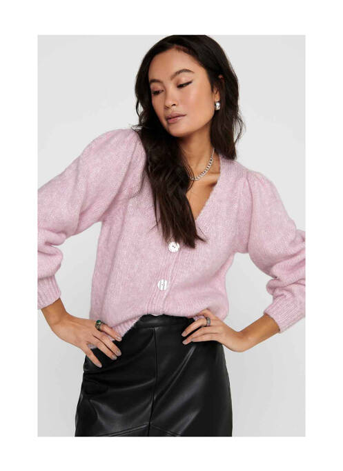 Gilet manches longues violet ONLY femme