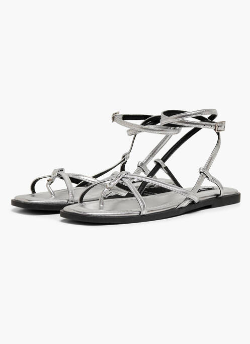Sandales/Nu pieds argent ONLY pour femme
