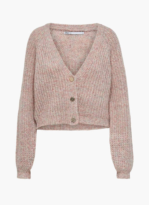 Gilet manches longues rose ONLY pour femme
