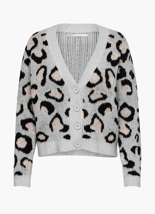 Gilet manches longues gris ONLY pour femme