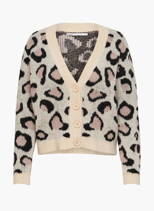 Gilet cache-cœur beige ONLY pour femme