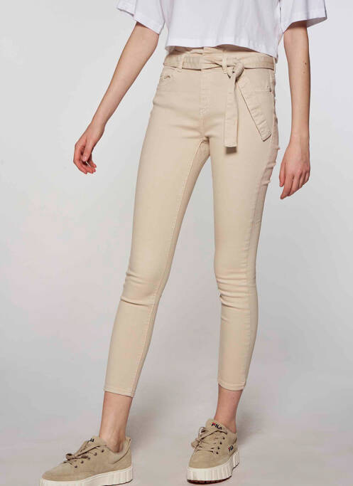 Pantalon slim beige ONLY pour femme