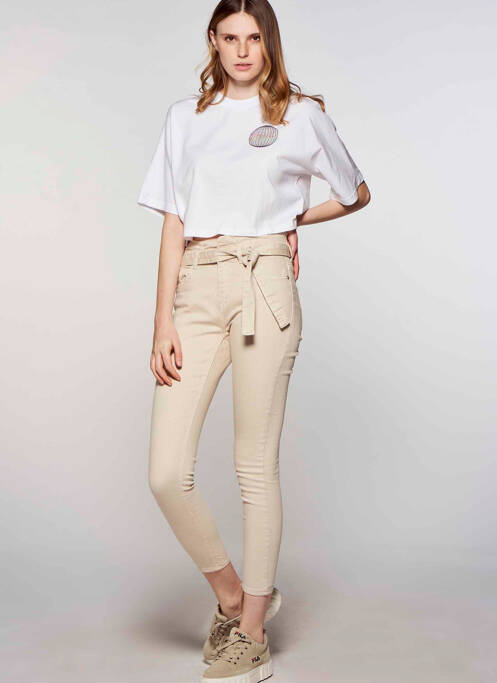 Pantalon slim beige ONLY pour femme