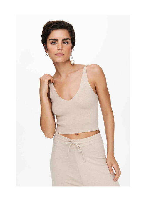 Débardeur beige ONLY pour femme