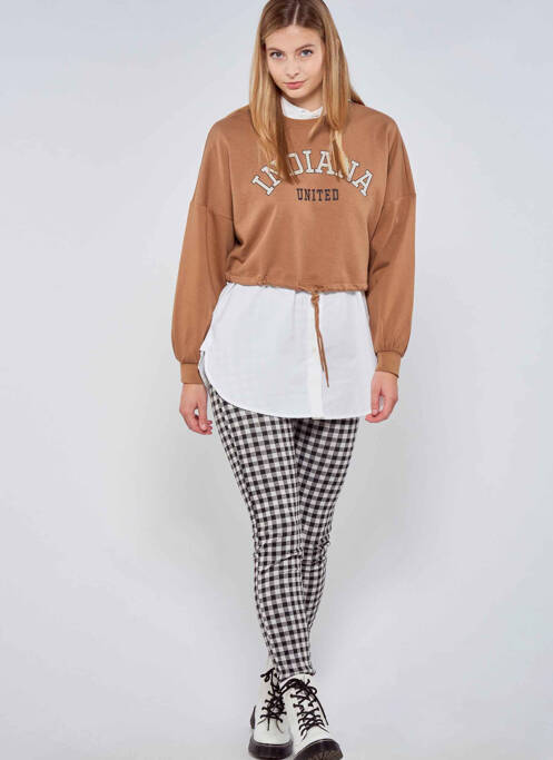 Sweat-shirt marron ONLY pour femme
