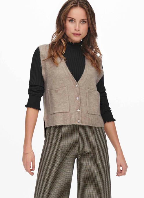 Gilet sans manche beige ONLY pour femme
