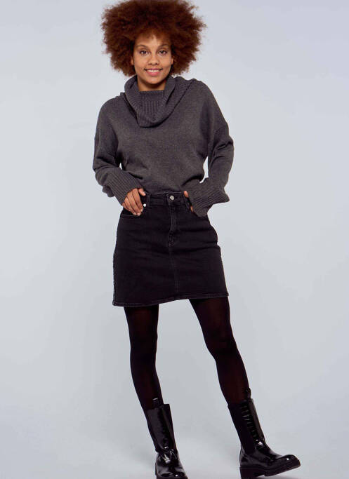 Pull col roulé gris JACQUELINE DE YONG pour femme