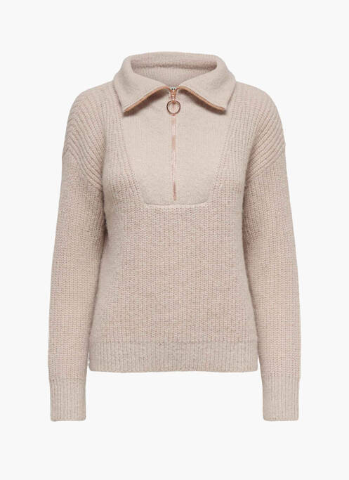 Pull col roulé marron JACQUELINE DE YONG pour femme